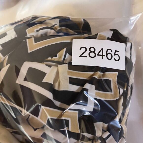 MKM Dress Women L Large Black Geometric Sheath Midi Halter Neck Sleeveless - Picture 12 of 12